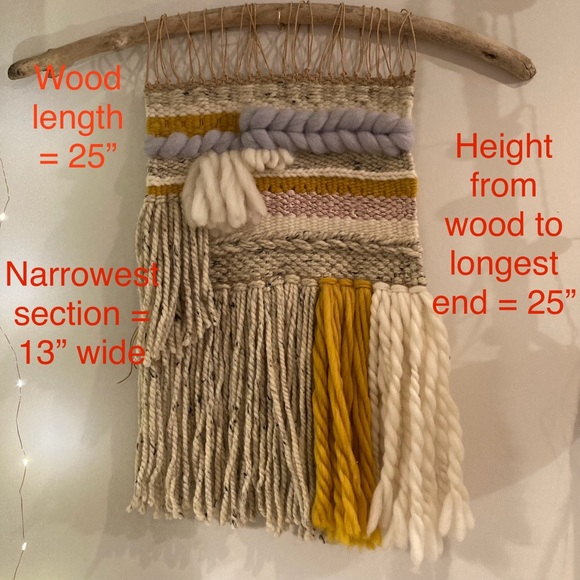 HANDMADE Tapestry *Woven Wall Hanging* Wool, Silk & Beachwood. - Picture 3 of 7